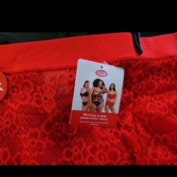 💜Parade Red Lace Mesh Boyshort Underwear, size:XL “RED One ONLY” - Picture 3 of 4